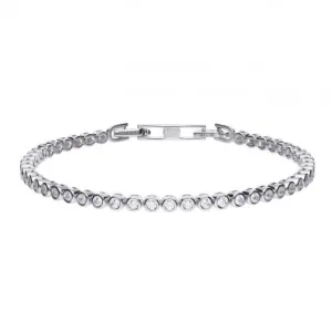 Bracelet de tennis fin en zirconium cubique blanc argenté Diamonfire B5090 - Bijoux Diamonfire
