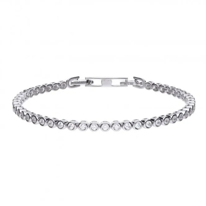 Bracelet de tennis fin en zirconium cubique blanc argenté Diamonfire B5090 - Bijoux Diamonfire
