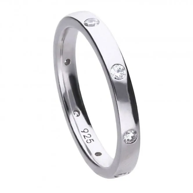 Bague collection Diamonfire en zircone blanche argentée R3630 - Joaillerie Diamonfire