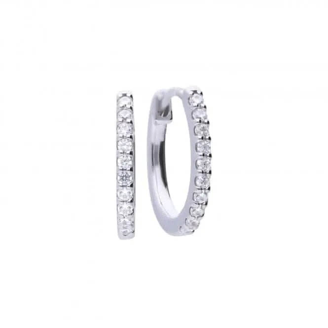 Boucles d'oreilles en zircone blanche argentée Diamonfire, style créole classique E5609, bijoux Diamonfire