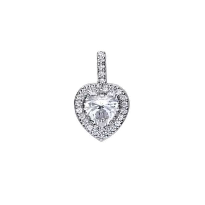 Pendentif Cœur en Zircone Blanc Argenté Diamonfire P4616 Bijoux Diamonfire