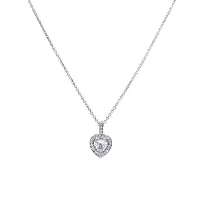 Pendentif Cœur en Zircone Blanc Argenté Diamonfire P4616 Bijoux Diamonfire