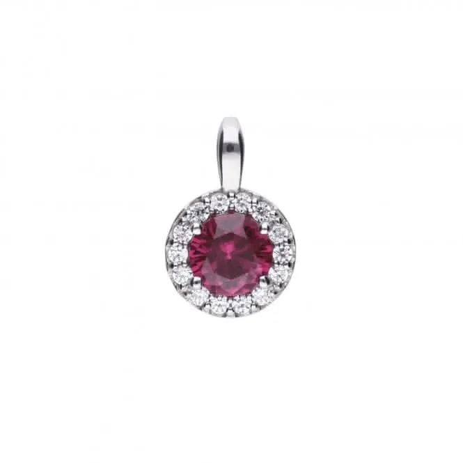 Pendentif Rouge en Zircone Diamonfire Blanc Argenté P4625 Bijoux Diamonfire