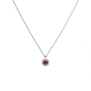 Pendentif Rouge en Zircone Diamonfire Blanc Argenté P4625 Bijoux Diamonfire