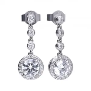 Boucles d'oreilles rondes en zircone blanche argentée Diamonfire E5588 - Bijoux Diamonfire