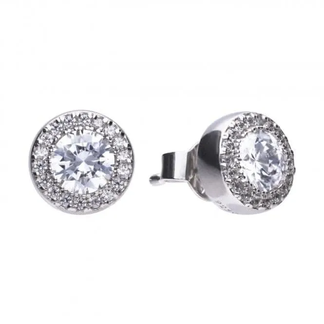 Boucles d'oreilles rondes en zircone blanche argentée Diamonfire E5591 - Bijoux Diamonfire
