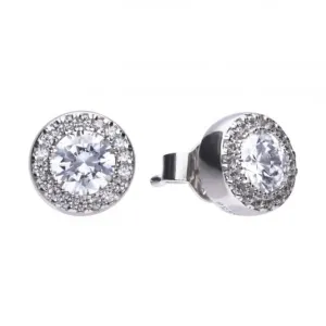 Boucles d'oreilles rondes en zircone blanche argentée Diamonfire E5591 - Bijoux Diamonfire