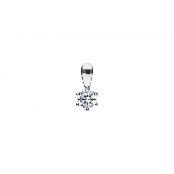 Pendentif solitaire en zircone blanche argentée Diamonfire P4611 - Bijoux Diamonfire
