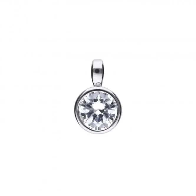 Pendentif solitaire en zircone blanche argentée Diamonfire P4644 - Bijoux Diamonfire