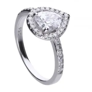 Bague en Zircone Diamonfire Larme Blanc Argenté R3627 Bijoux Diamonfire