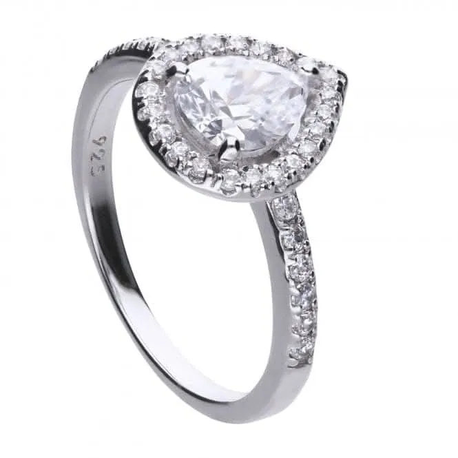 Bague en Zircone Diamonfire Larme Blanc Argenté R3627 Bijoux Diamonfire
