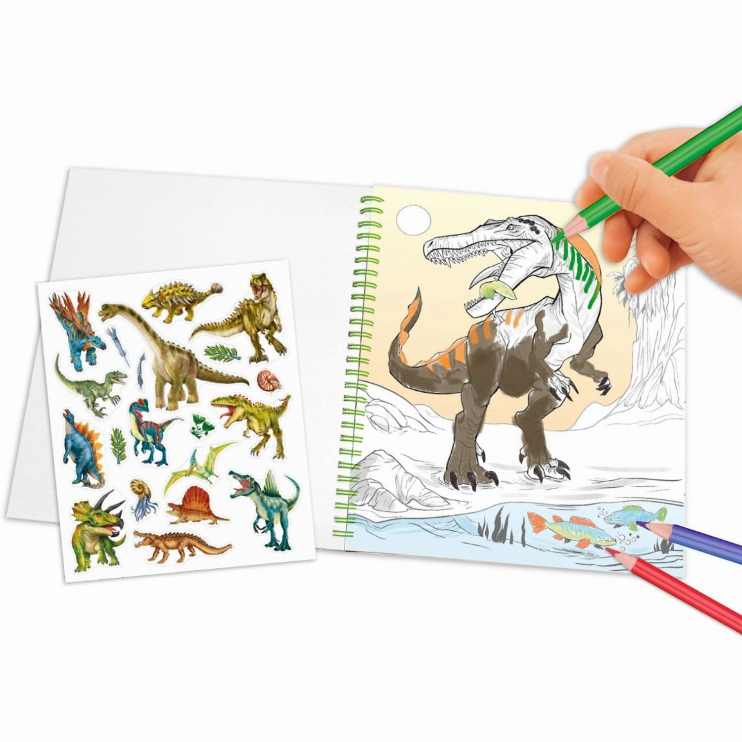 Dino World coloring book w/sequin eye