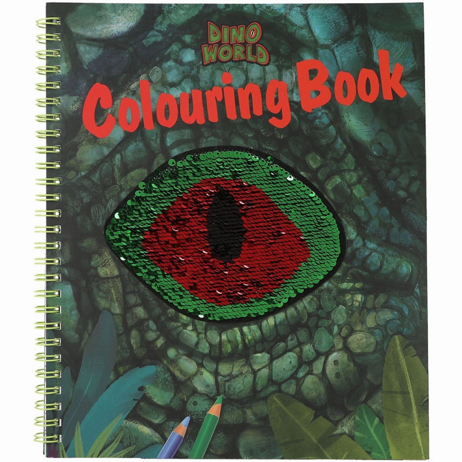 Dino World coloring book w/sequin eye