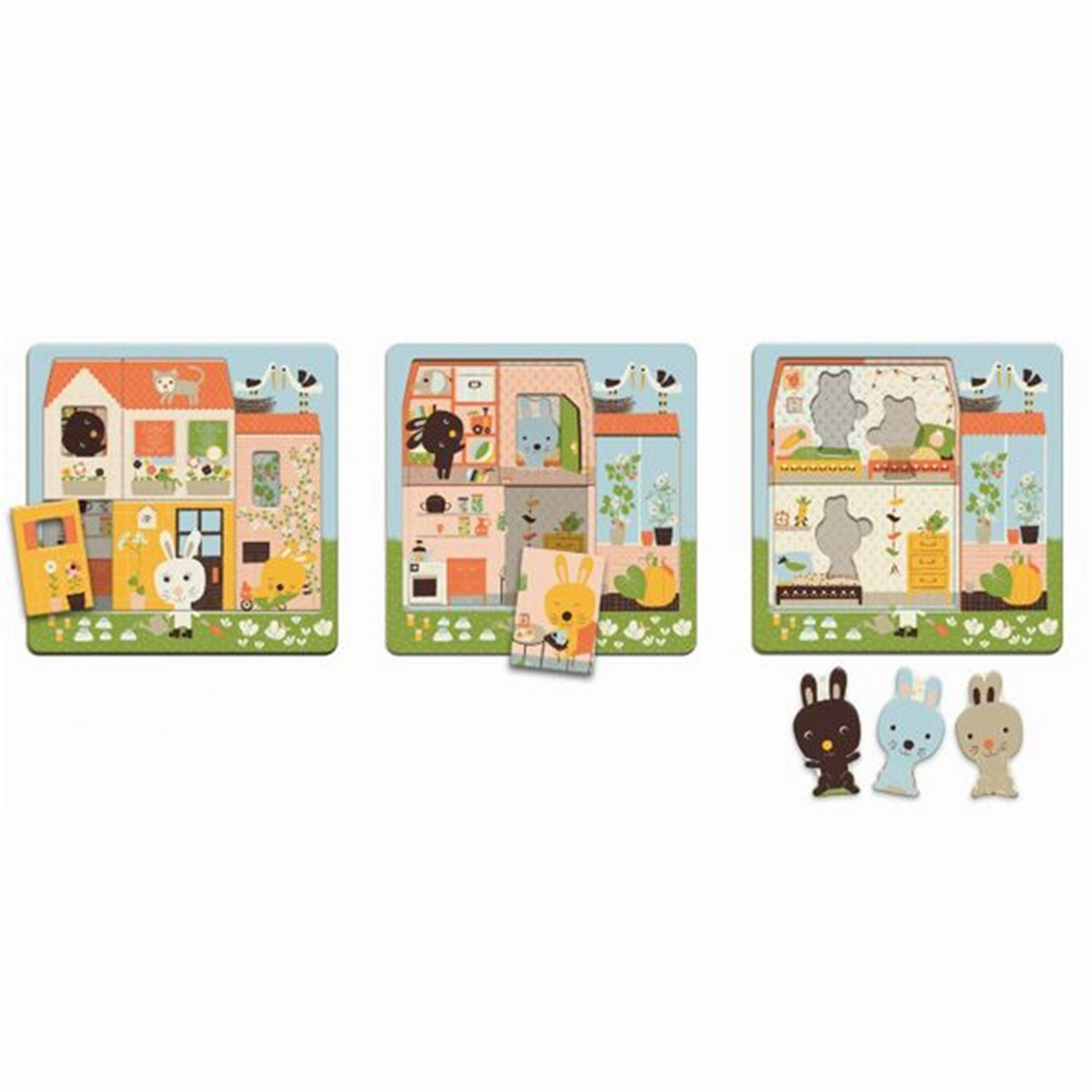 Djeco 3 Layers Puzzle Chez Carot Rabbit Cottage