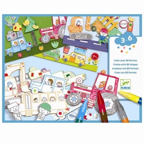 Djeco Create with 80 Shapes - Cars
