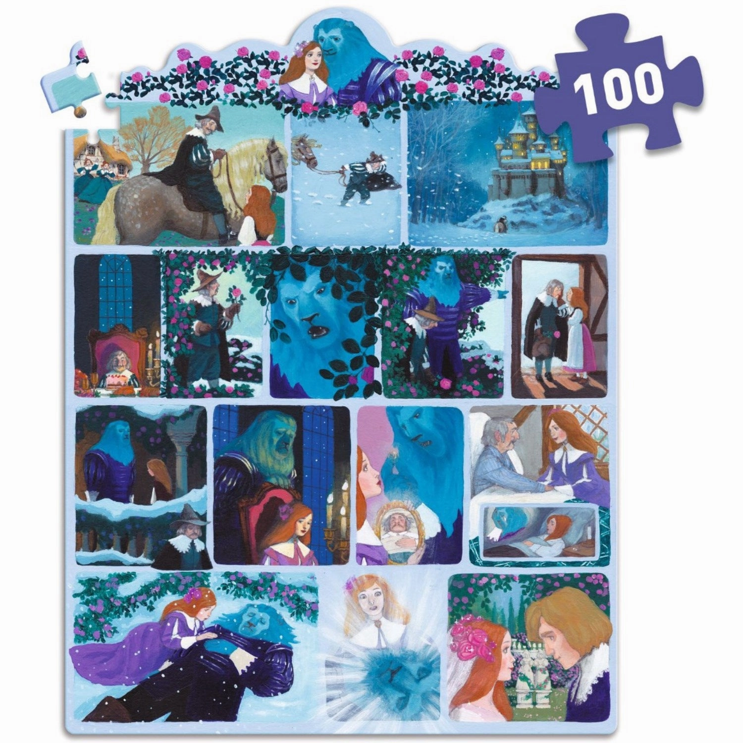 Djeco Story Puzzle, Beauty and the Beast - 100 Pieces