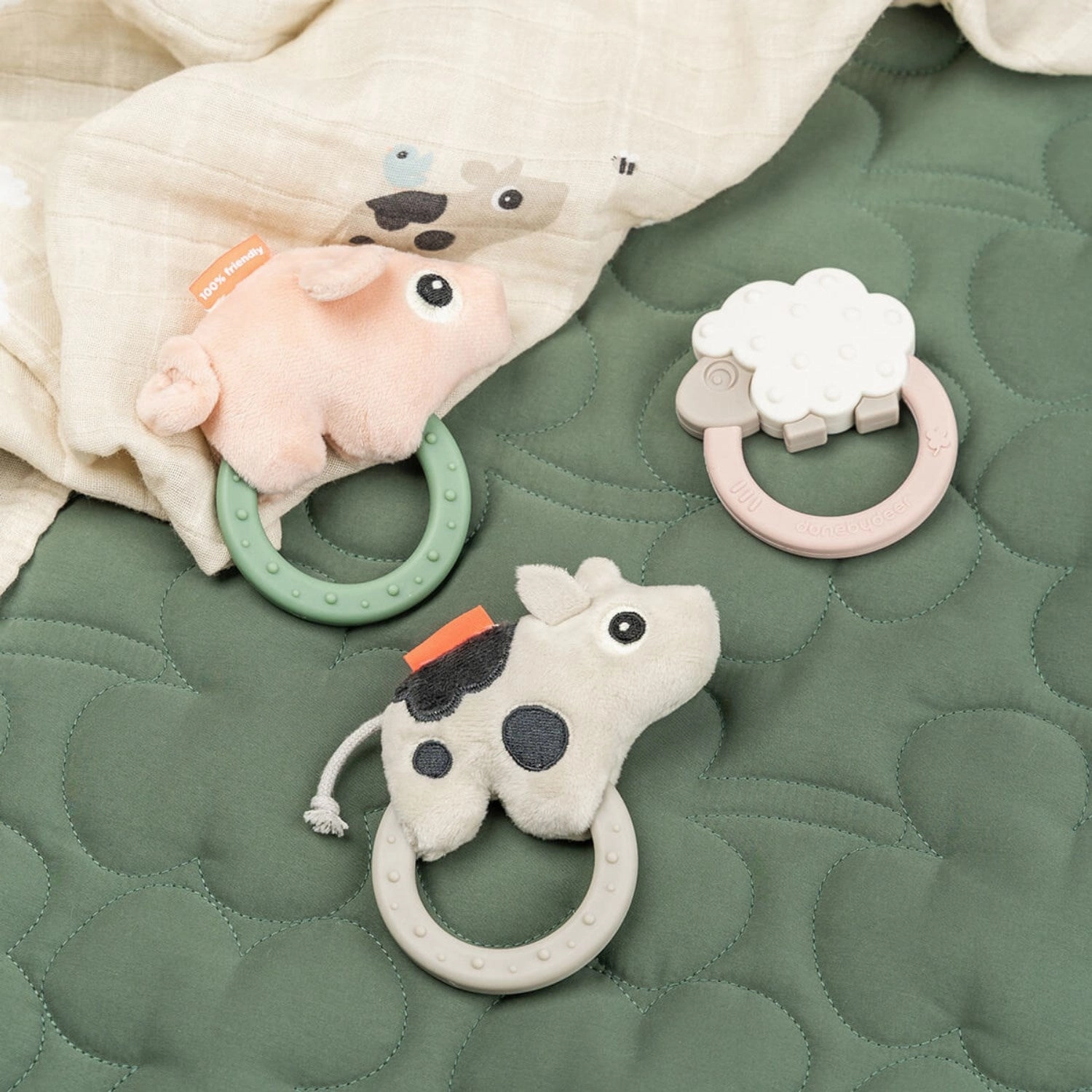 DonebyDeer Sand Sensory Rattle w/Teether Dotti