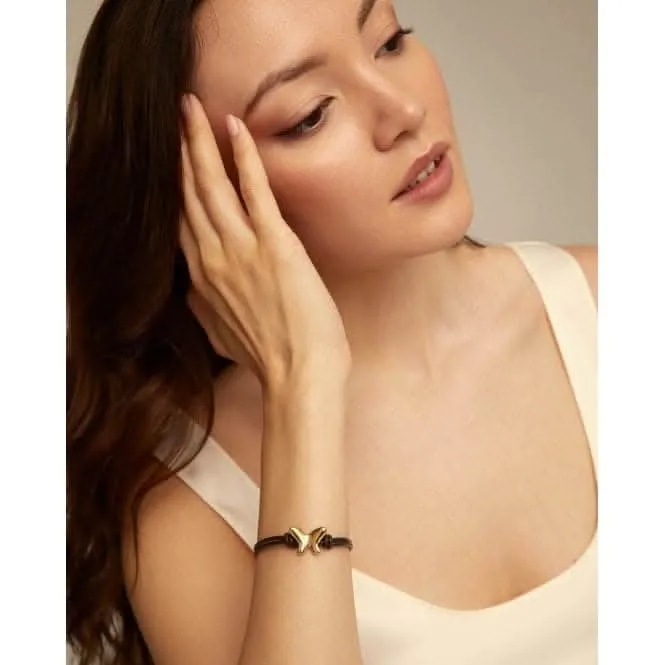 Bracelet Voltare en cuir à double brins plaqué or 18K PUL2389MARORO0M Unode50 Bijoux et accessoires