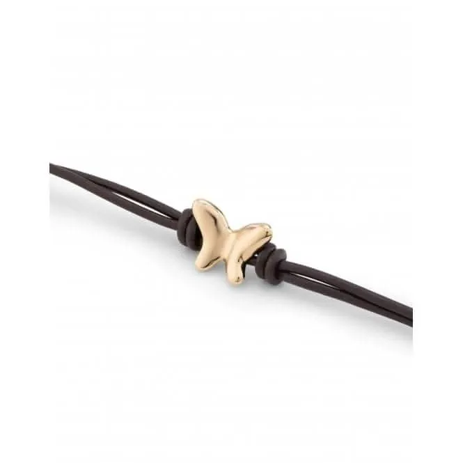 Bracelet Voltare en cuir à double brins plaqué or 18K PUL2389MARORO0M Unode50 Bijoux et accessoires