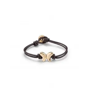 Bracelet Voltare en cuir à double brins plaqué or 18K PUL2389MARORO0M Unode50 Bijoux et accessoires