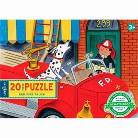 Eeboo Puzzle 20 Pieces - Red Fire Truck