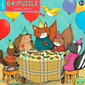 Eeboo Puzzle 64 Pieces - Animal Birthday