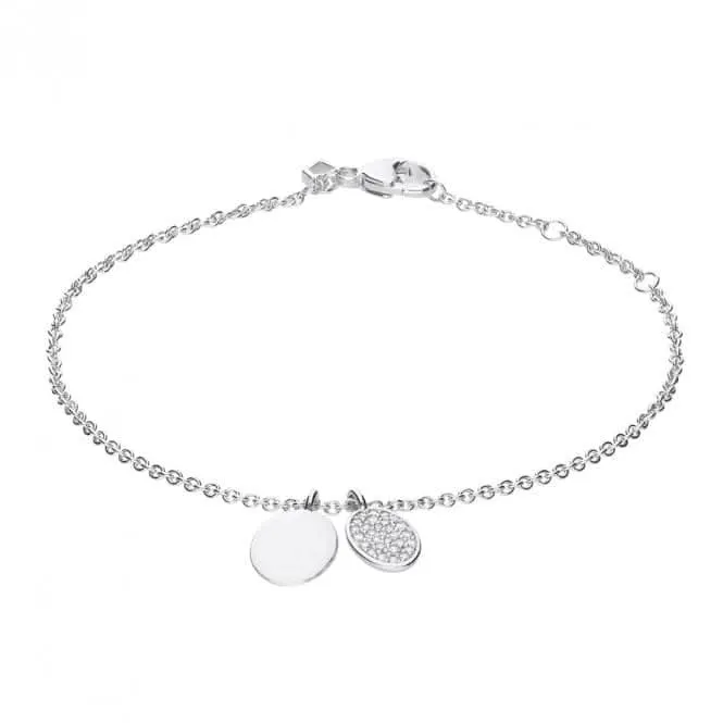 Bracelet Pave Ovale en Zirconium Gravable B5379 - Diamonfire Jewellery