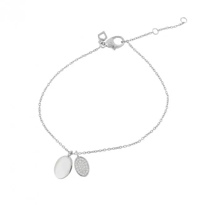 Bracelet Pave Ovale en Zirconium Gravable B5379 - Diamonfire Jewellery