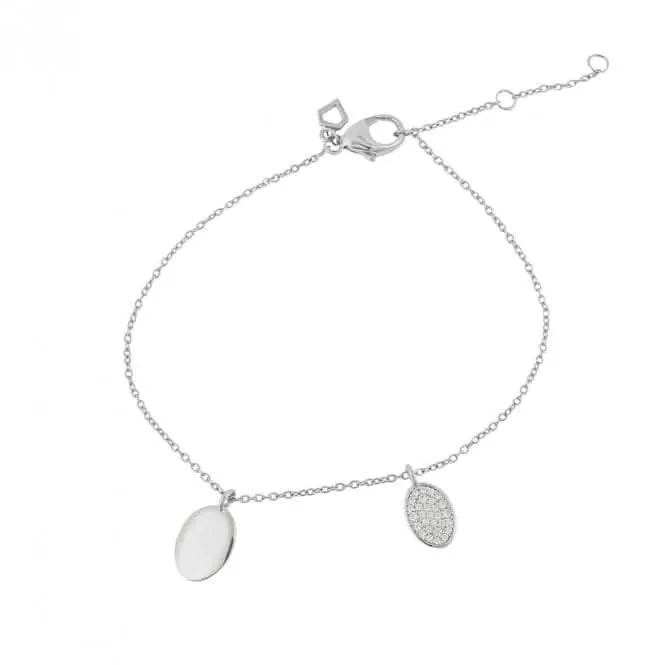 Bracelet Pave Ovale en Zirconium Gravable B5379 - Diamonfire Jewellery