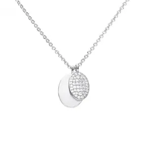 Pendentif gravable en zirconium pavé simple N4503 - Bijoux Diamonfire