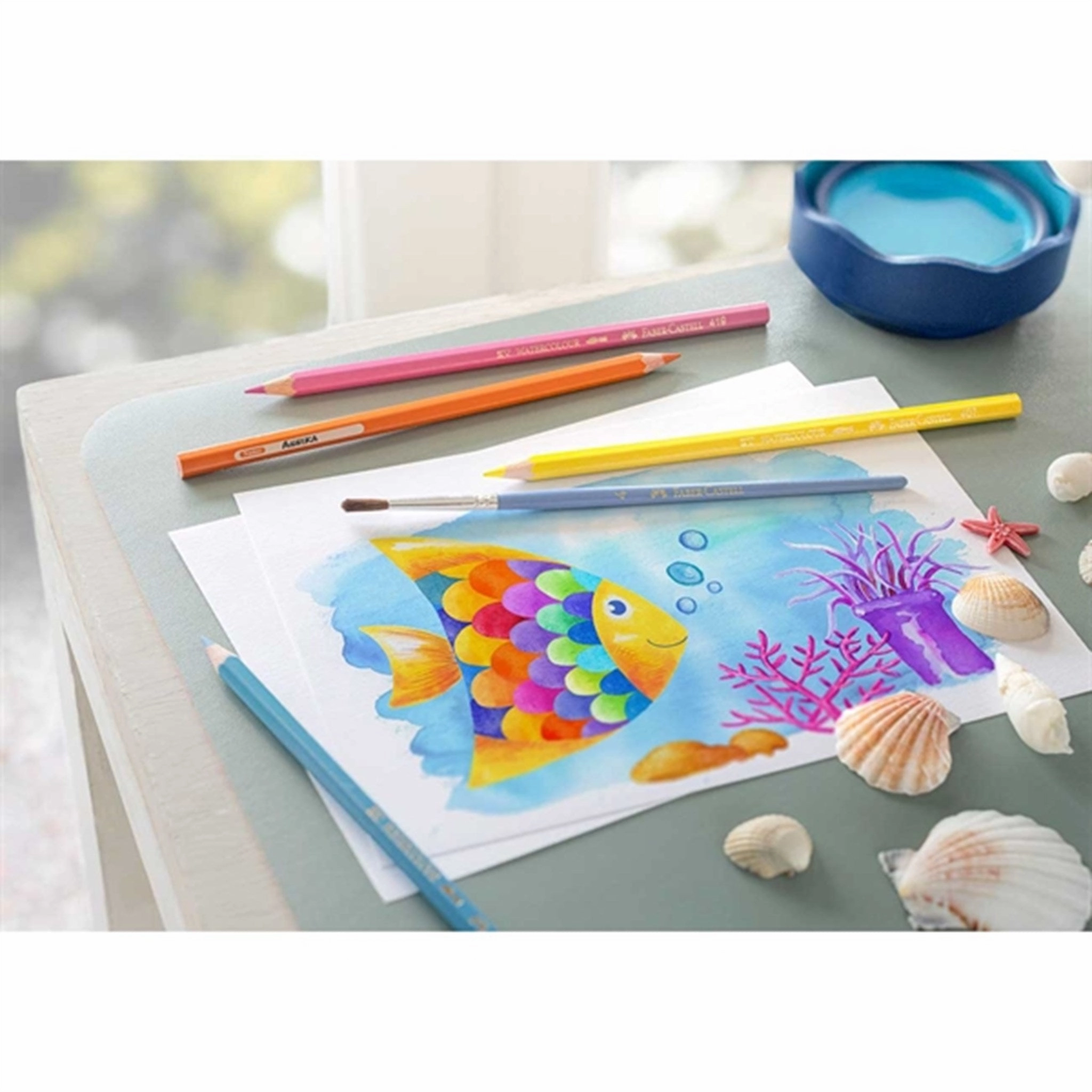 Faber Castell Akvarel 24 Colour Pencils   Pinsel