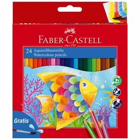 Faber Castell Akvarel 24 Colour Pencils   Pinsel