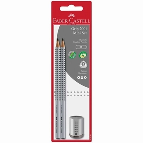 Faber Castell Grip 2001 Pencils 2 1 Mini Sharpener Silver