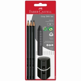 Faber Castell Grip 2001 Pencils Twin Sharpener Black