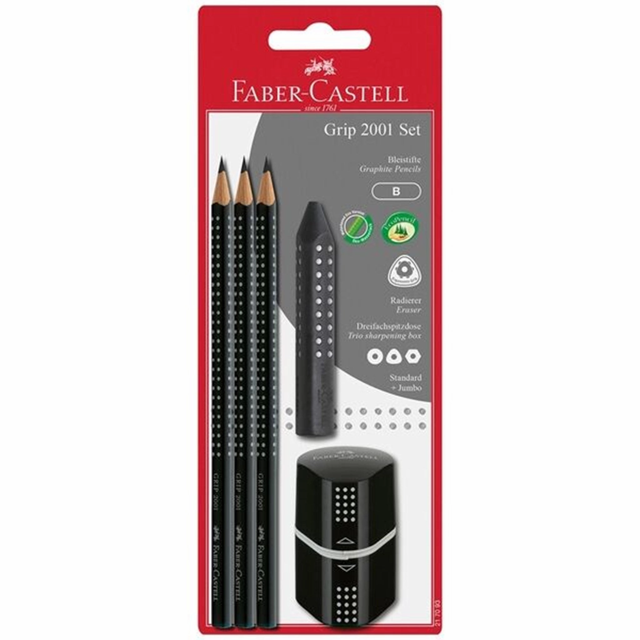Faber Castell Grip 2001 Pencils Twin Sharpener Black