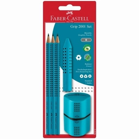 Faber Castell Grip 2001 Pencils Twin Sharpener Turquoise