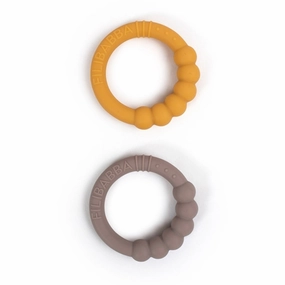 FILIBABBA Teether 2-pack Warm Grey   Honey Gold