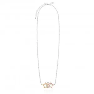 Collier Florence Étoile en Argent et Or Rose 46cm   Prolongateur de 5cm Collier 4442 Joma Jewellery