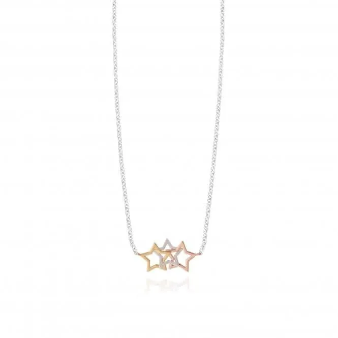 Collier Florence Étoile en Argent et Or Rose 46cm   Prolongateur de 5cm Collier 4442 Joma Jewellery