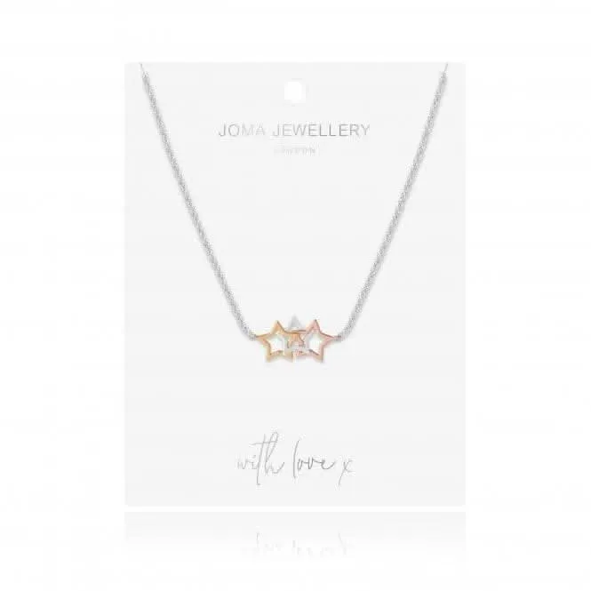 Collier Florence Étoile en Argent et Or Rose 46cm   Prolongateur de 5cm Collier 4442 Joma Jewellery
