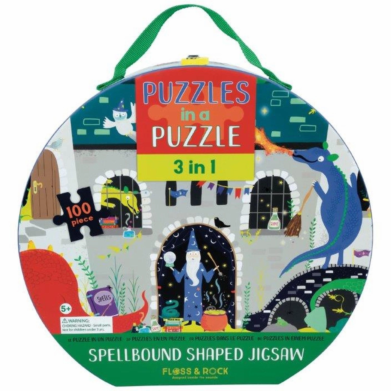 Floss & Rock 3 i 1 Puslespil m. 100 Brikker Spellbound