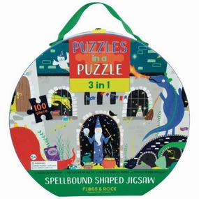 Floss & Rock 3 i 1 Puslespil m. 100 Brikker Spellbound