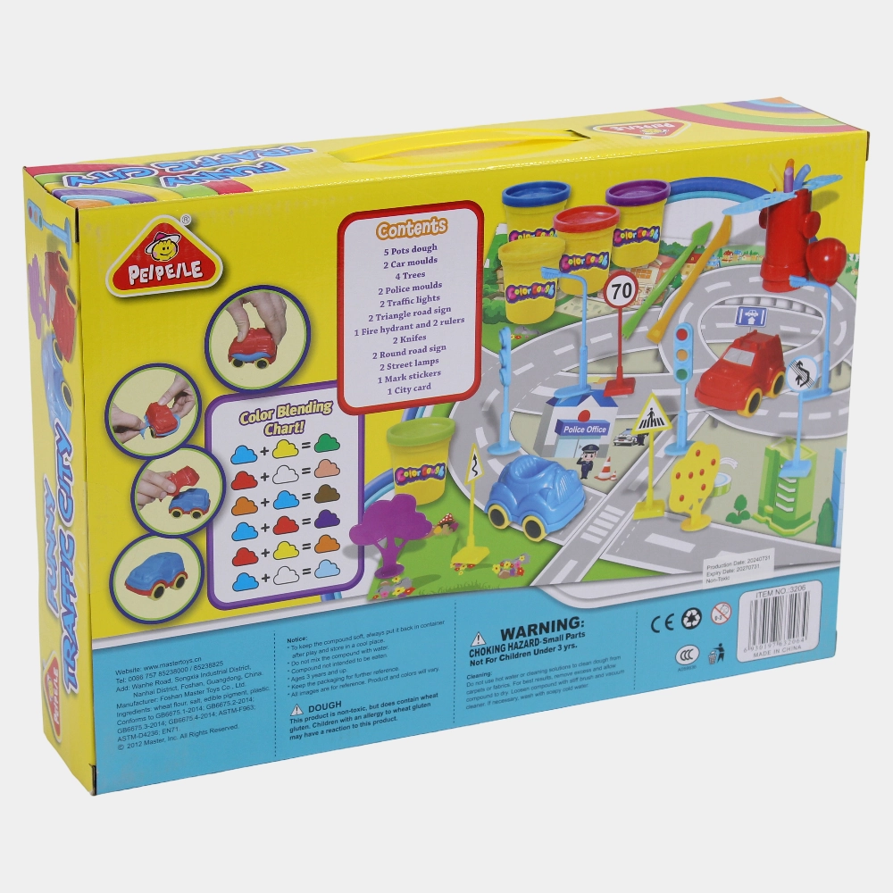 Funny Traffic City  Interactive Modeling Clay Playset for Little Drivers
