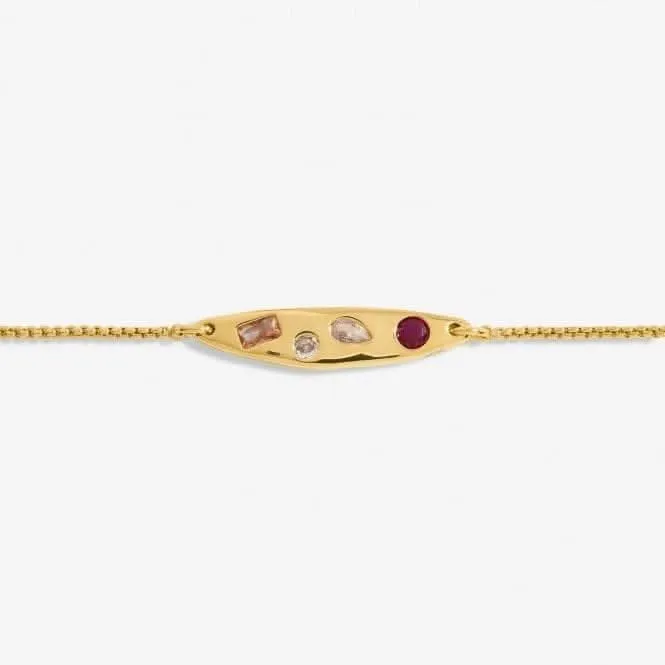 Bracelet ajustable plaqué or 24,5 cm avec amas de pierres Gem Glow 7184 Joma Jewellery