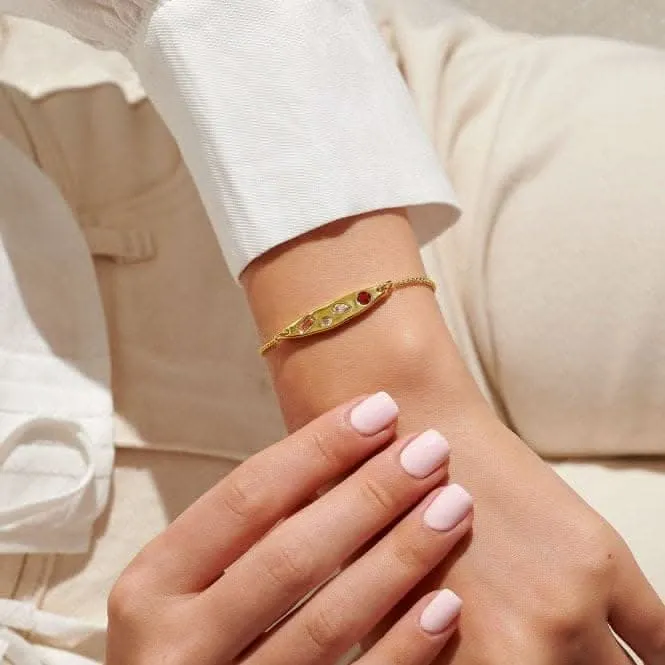 Bracelet ajustable plaqué or 24,5 cm avec amas de pierres Gem Glow 7184 Joma Jewellery
