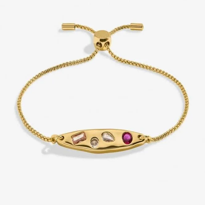Bracelet ajustable plaqué or 24,5 cm avec amas de pierres Gem Glow 7184 Joma Jewellery