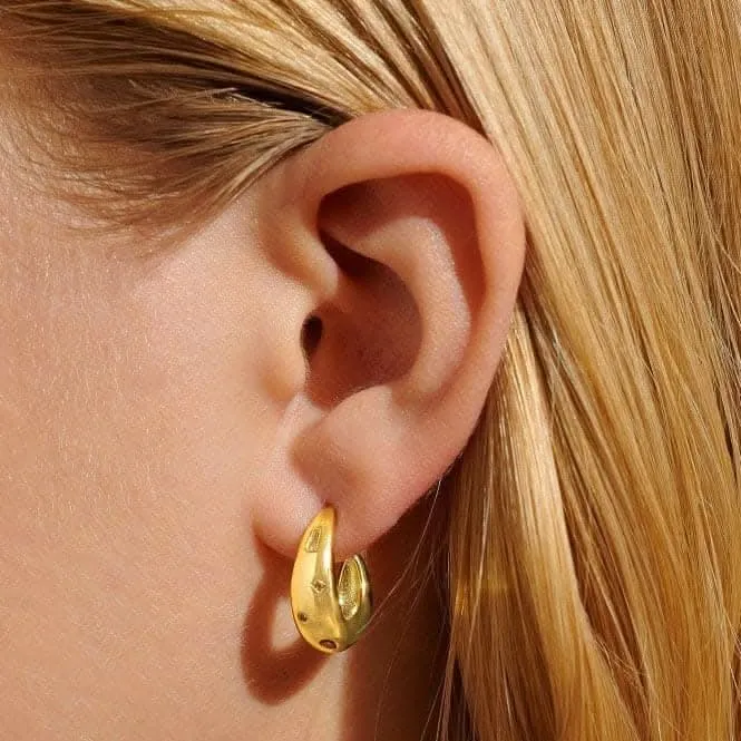 Boucles d'oreilles à anneaux plaqués or avec amas de pierres précieuses brillantes 7186 Joma Jewellery