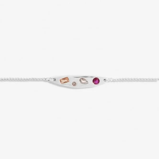 Bracelet ajustable plaqué argent 24,5 cm avec amas de pierres Gem Glow 7183 Joma Jewellery