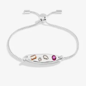 Bracelet ajustable plaqué argent 24,5 cm avec amas de pierres Gem Glow 7183 Joma Jewellery