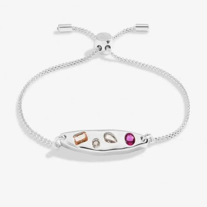 Bracelet ajustable plaqué argent 24,5 cm avec amas de pierres Gem Glow 7183 Joma Jewellery